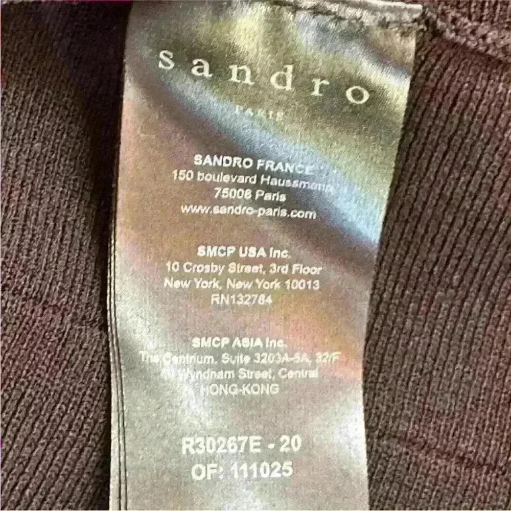 Sandro Paris "Winsley" Black Thin Strap Pointelle Knit Dress Size 38/ US 4-6 EUC - Picture 11 of 12